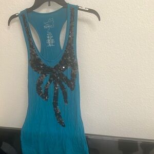 FINAL MARKDOWN Miley Cyrus max azria sequin embellished racer back top medium